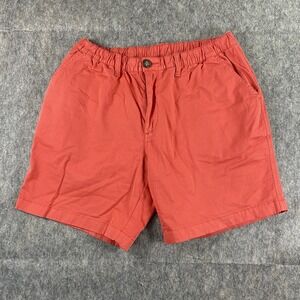 Chubbies Shorts Men's Medium 7" Inseam Preppy Elastic Waist Red Khaki Chino Golf